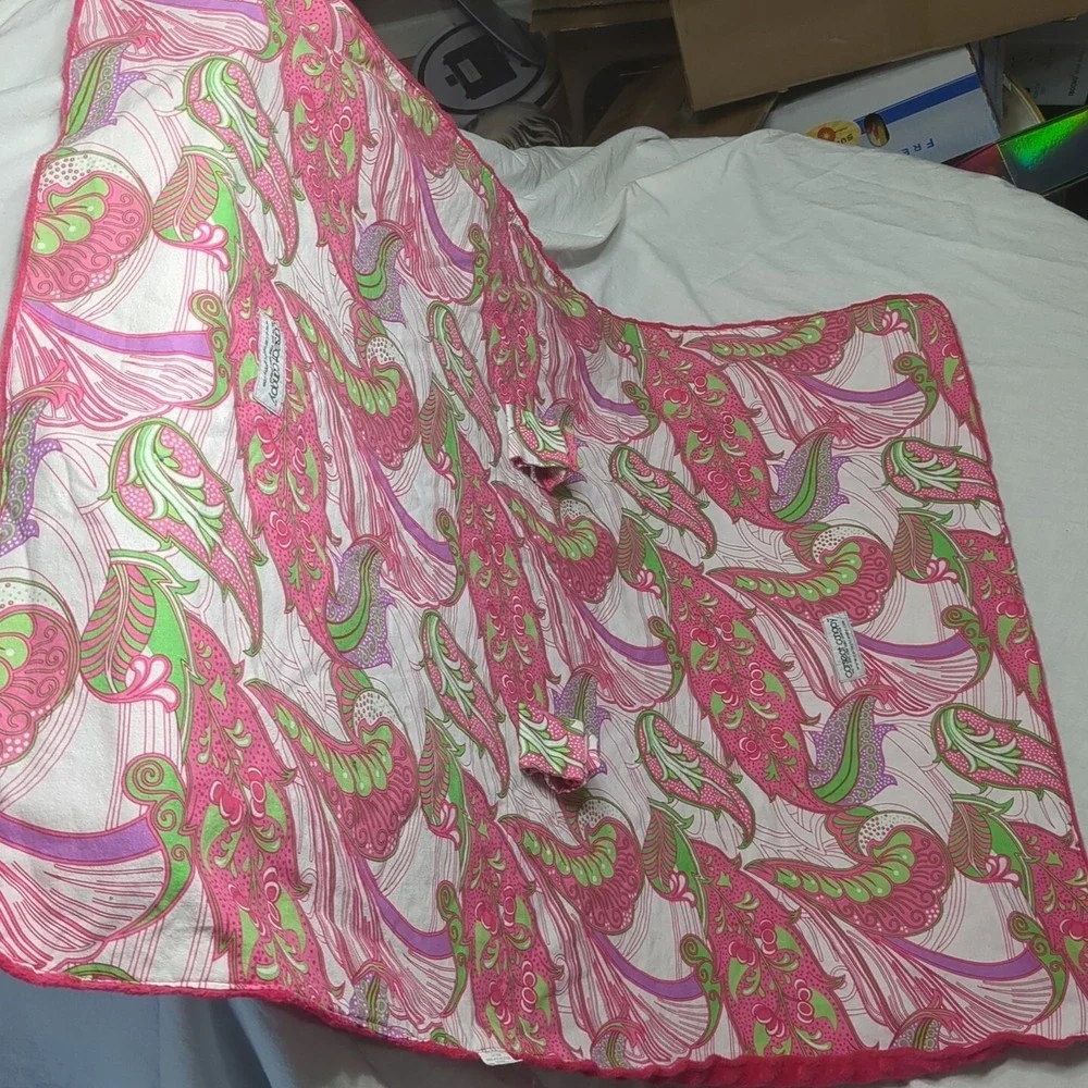 Original Carseat Canopy Infant Car Set Canopy Sprinkled‎ Pink Green Minky Dot